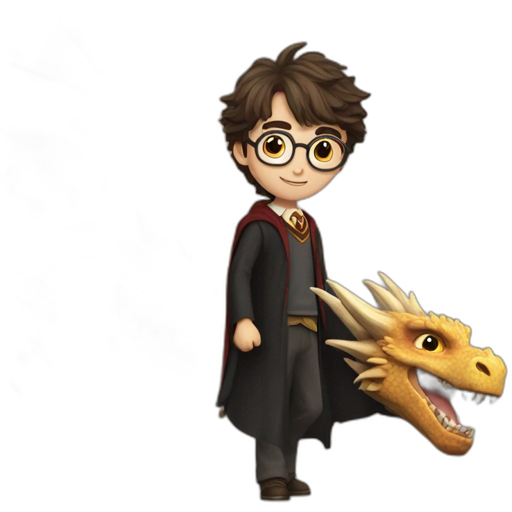 Harry Potter sur un dragon emoji