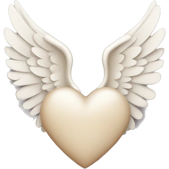 beige heart with white angel wings emoji