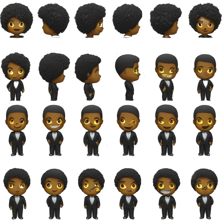 persona con traje negro con dinero emoji