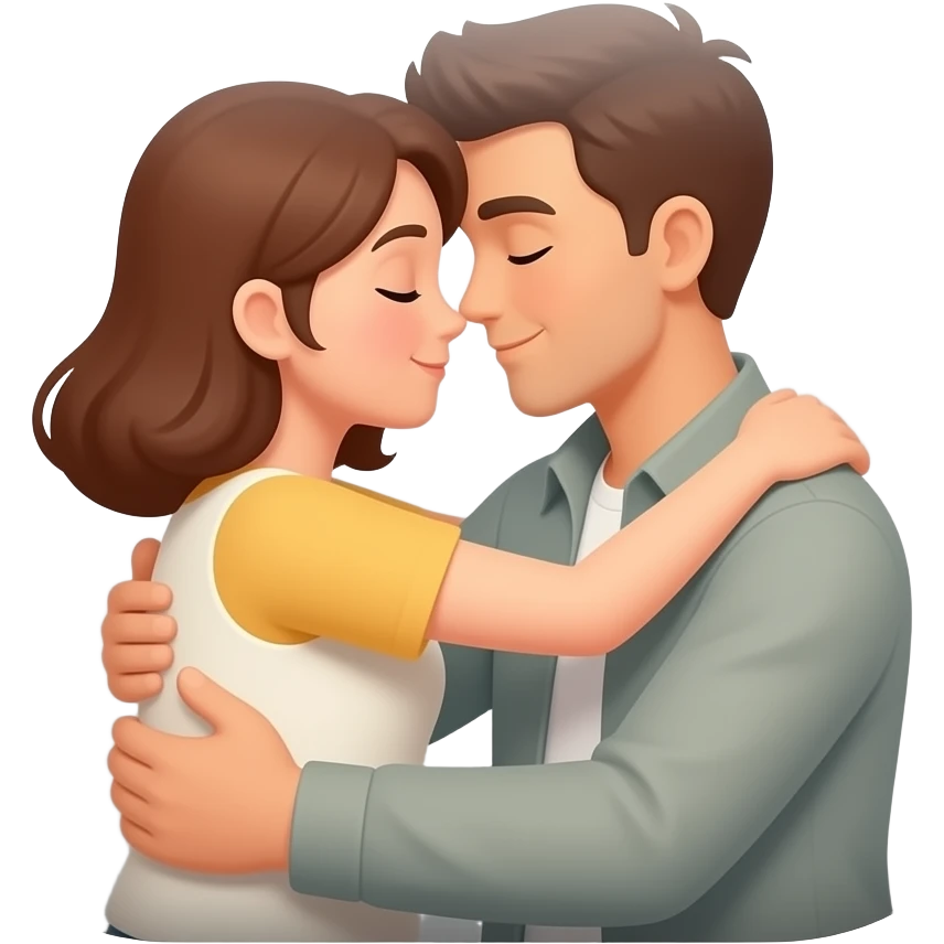 i want to make a dating app so give me a dating app logo about cuddling two people in a square app frame emoji