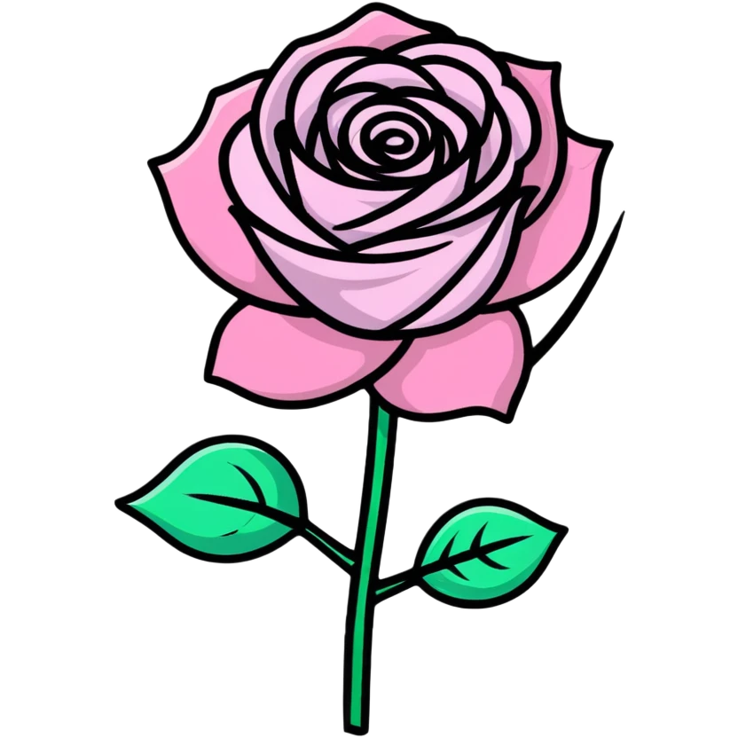 pink rose with glitter emoji