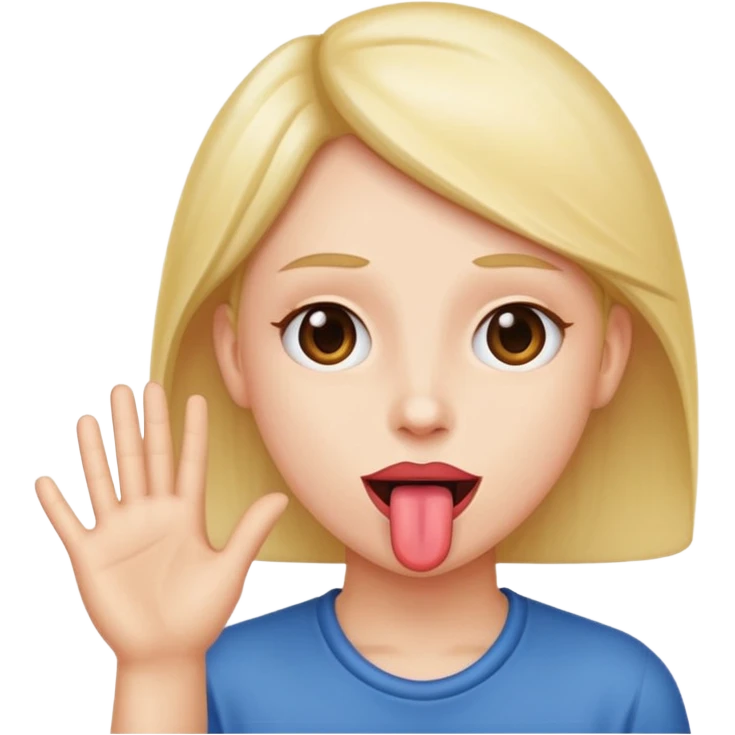 Tongue out with hands to side emoji