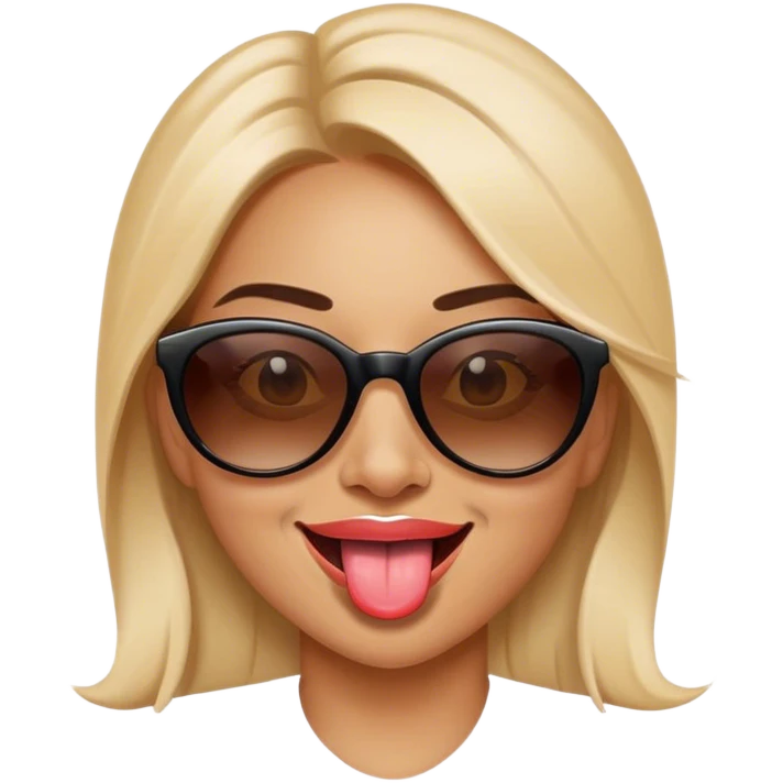 female sunglasses tongue smiling emoji