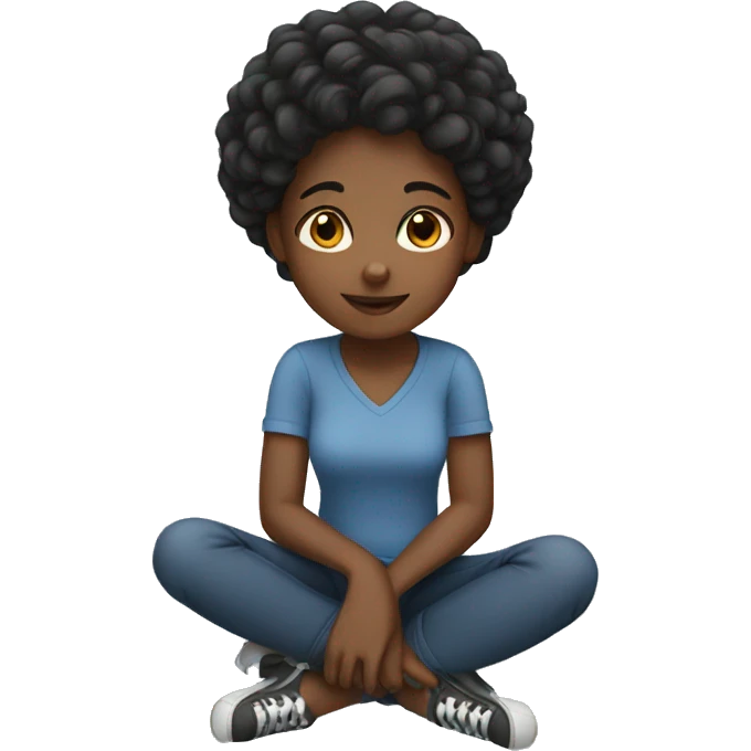 A black girl sitting down  emoji