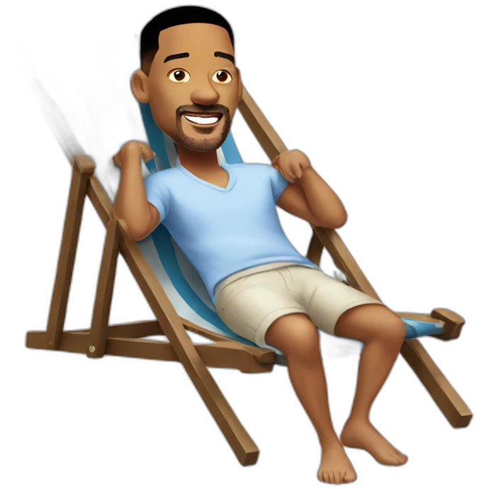 will smith lying on a deckchair emoji