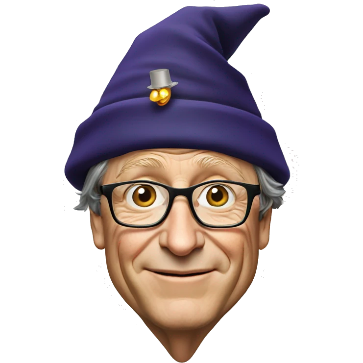 bill gates with a wizard hat emoji