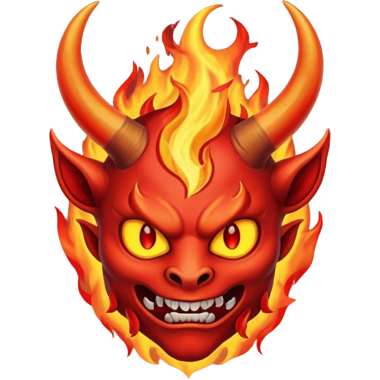 Demon with fire emoji
