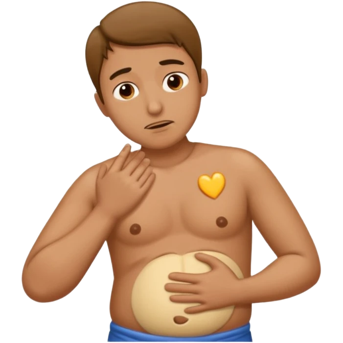 A man with belly ache emoji