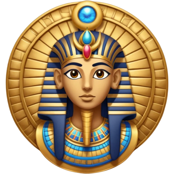 An emoji of the Egyptian god Ra. He has a falcon's head and wears a sun disk on top, with a solemn expression.

 emoji