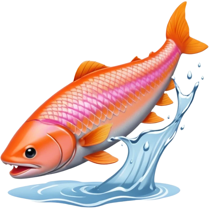 a salmon flopping out of water, make it so its on land flopping around emoji