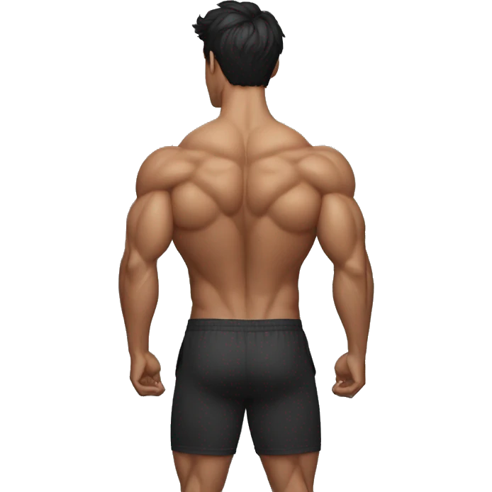 dark haired gym bro back muscles emoji
