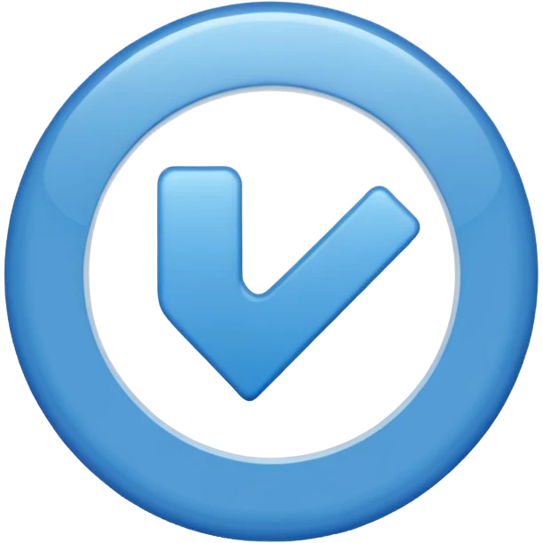 blue circle with a checkmark white in the middle emoji