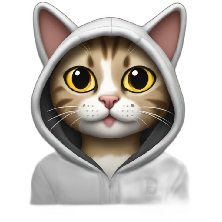 Cat with Bape hoodie emoji