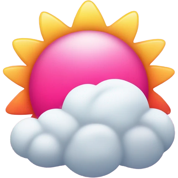 Cloud with a hot pink sun  emoji