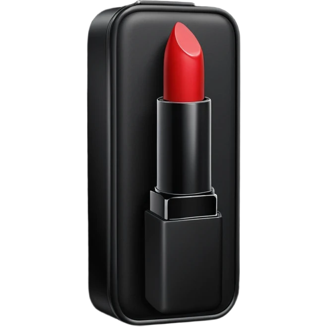 Black cased red lipstick  emoji