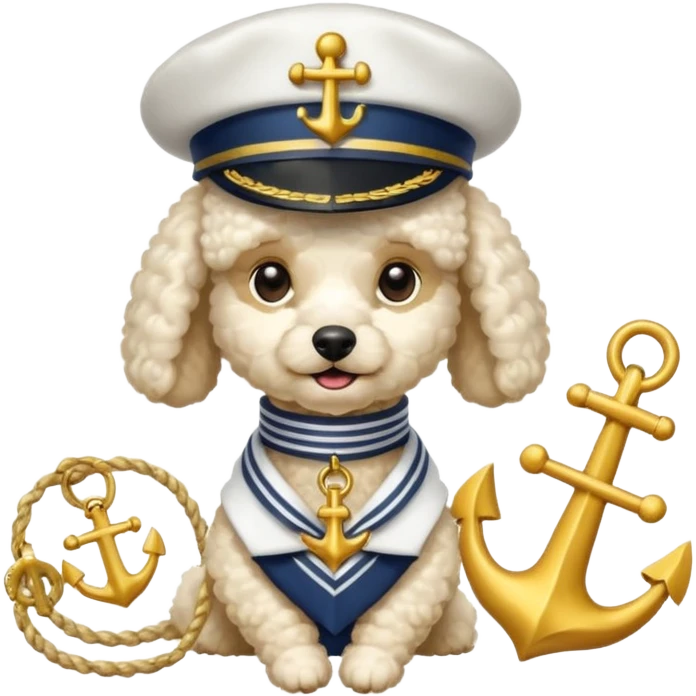 poodle with an anchor emoji