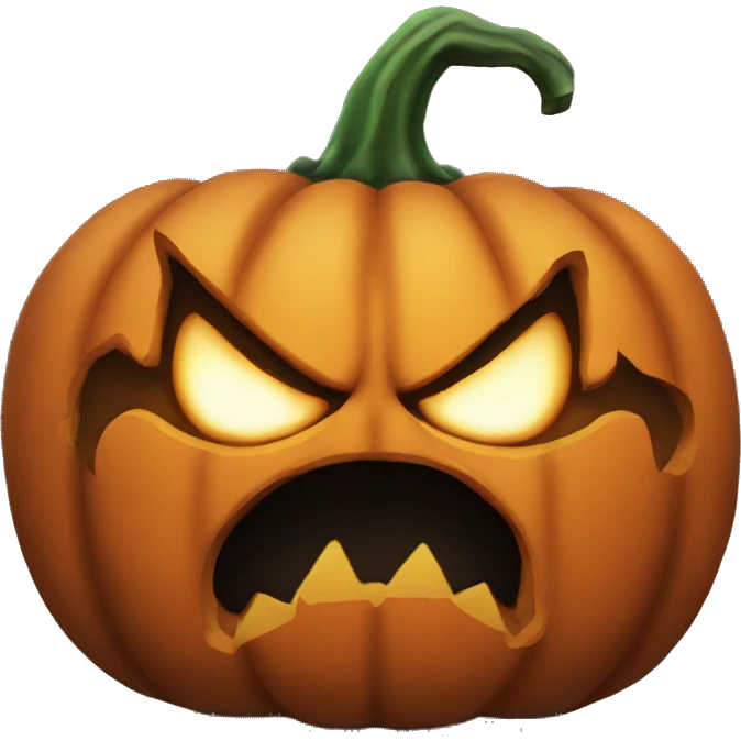 Black angry evil jack o lantern emoji