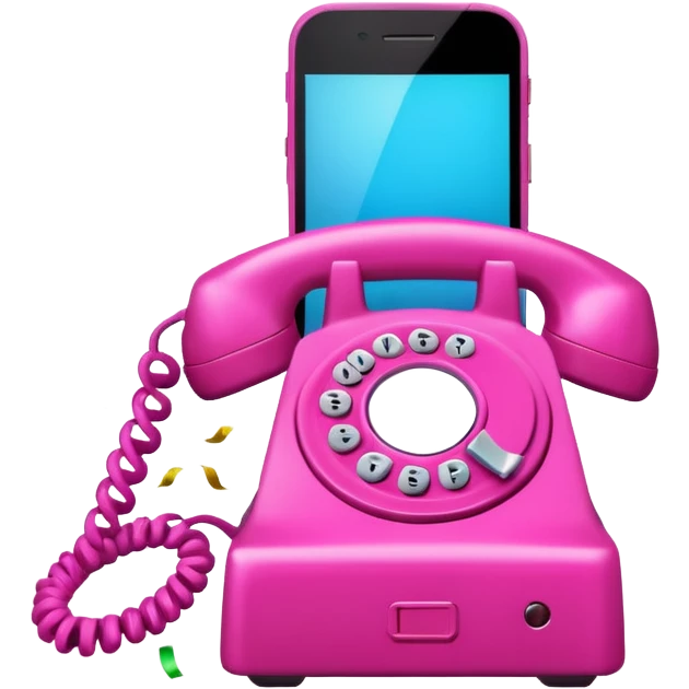 congrats text with confetti around pink phone emoji