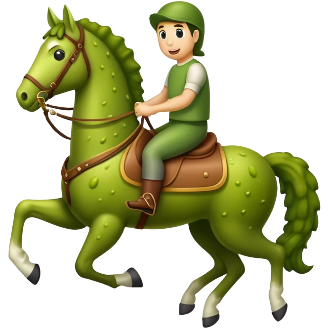Pickle riding a horse emoji