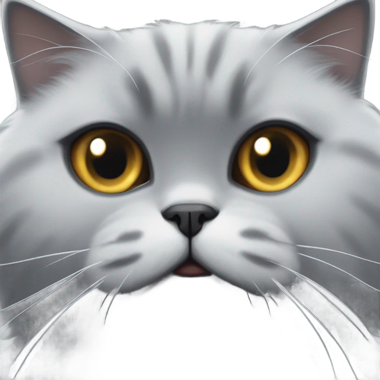 fluffy derpy looking british shorthair cat emoji