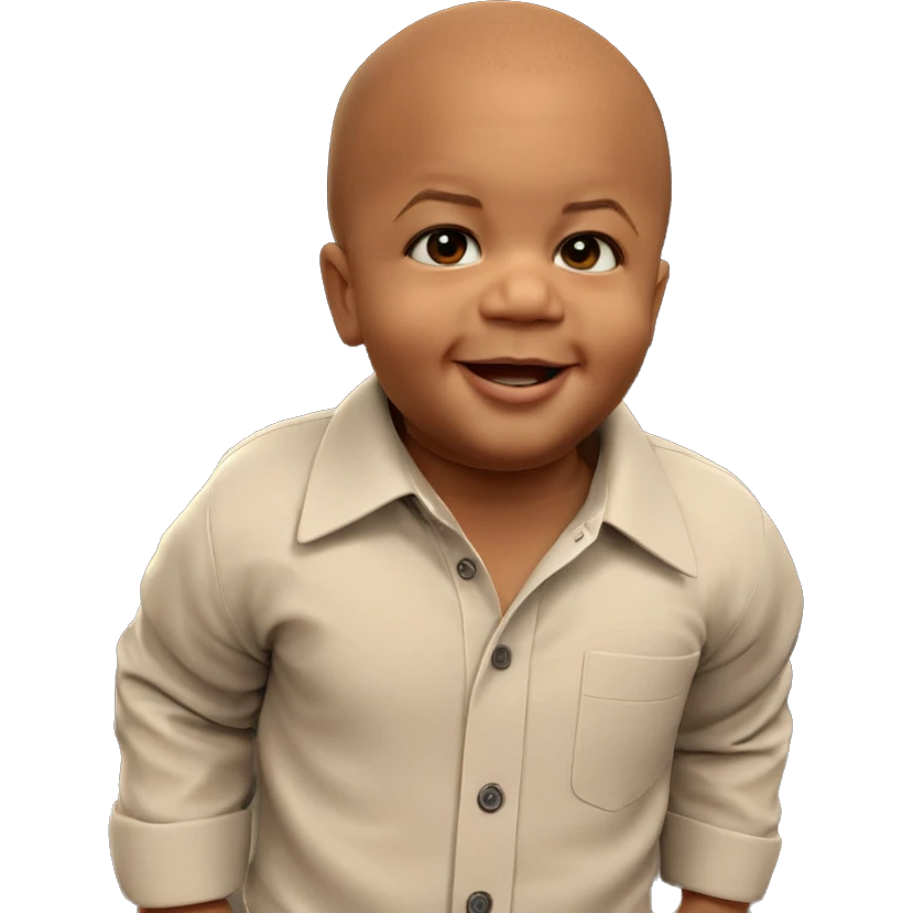 smiling bald man in shirt emoji