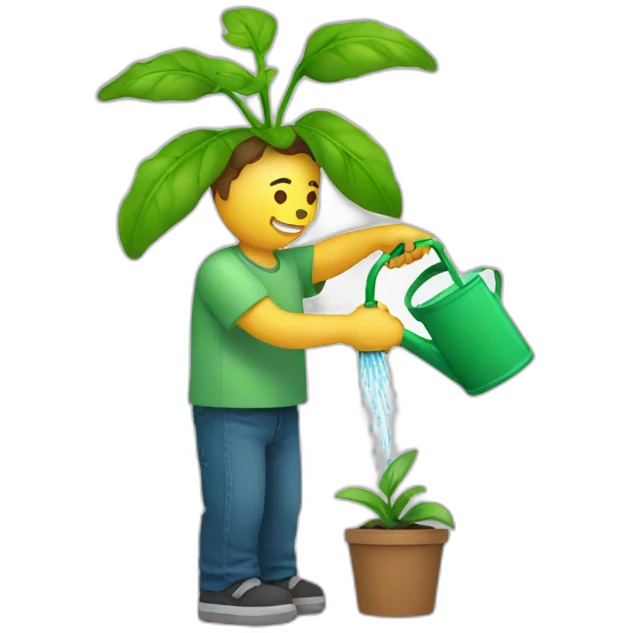 a person watering a plant emoji