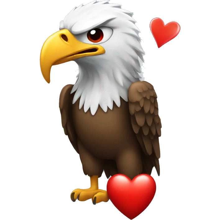 Eagle and red heart  emoji