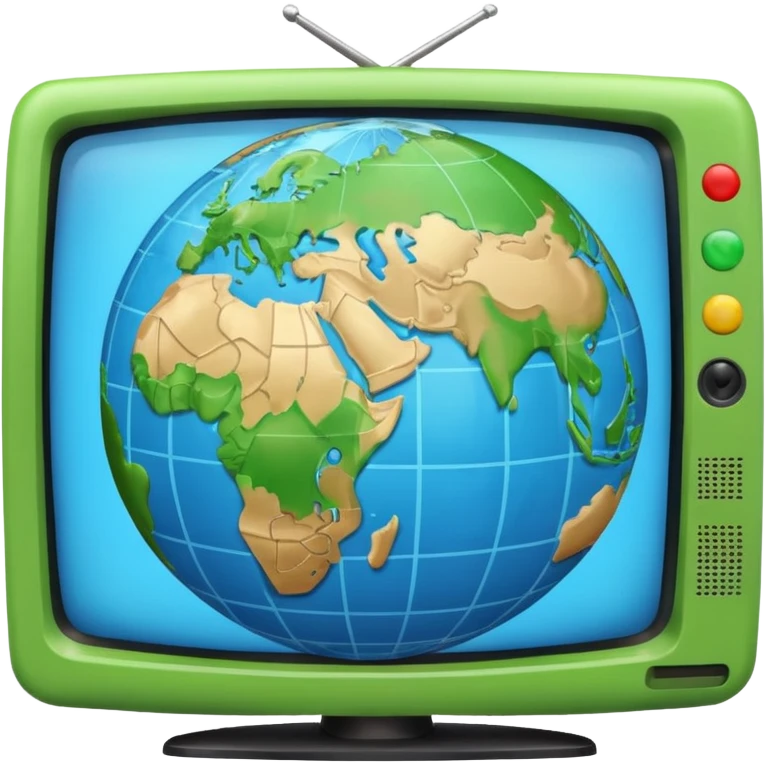 Tv with an globe in emoji style emoji