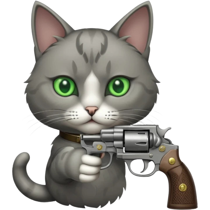 Gato con un revólver  emoji