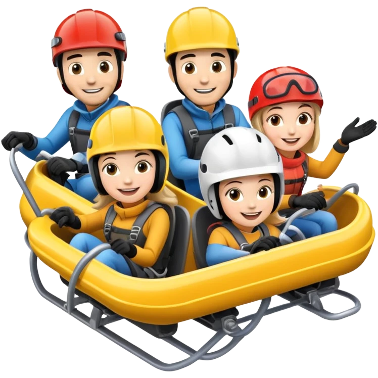 two men and two women on an alpine coaster emoji