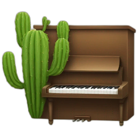 Cactus playing piano emoji