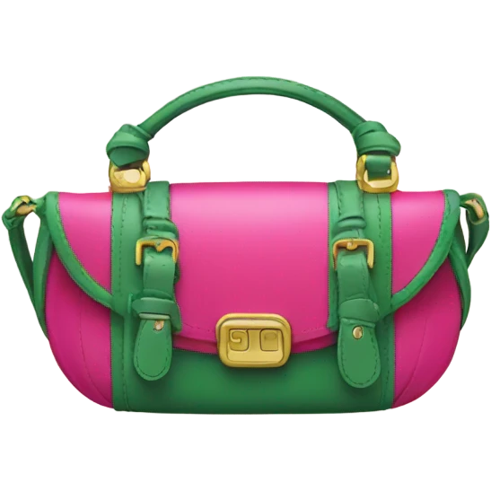 Pink and green purse emoji