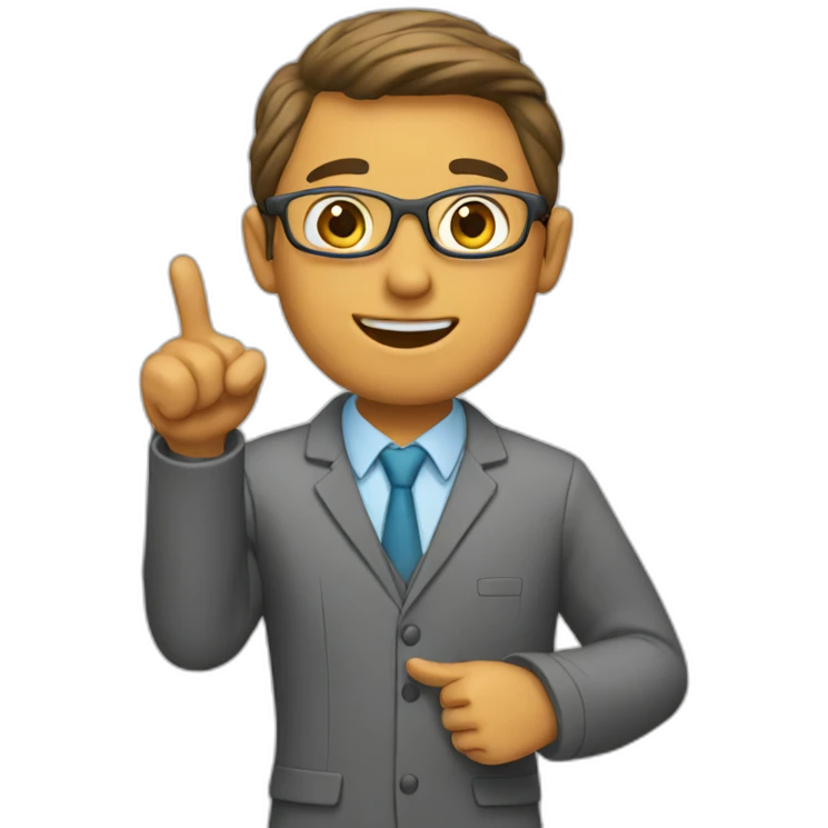 teacher showing an example emoji