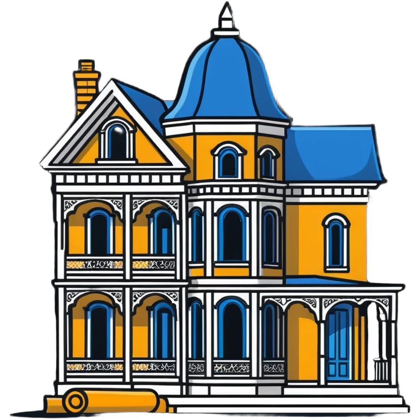 Victorian house under construction emoji