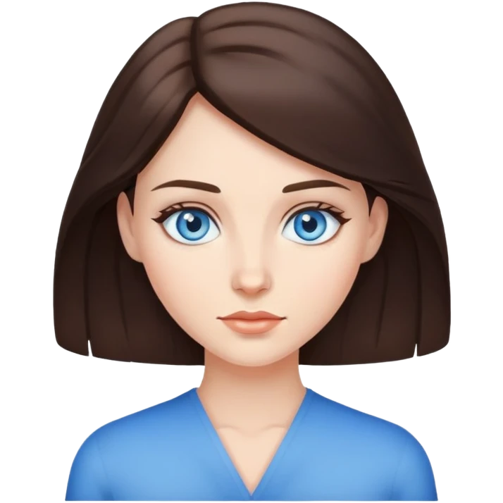 Brunette blue eye emoji