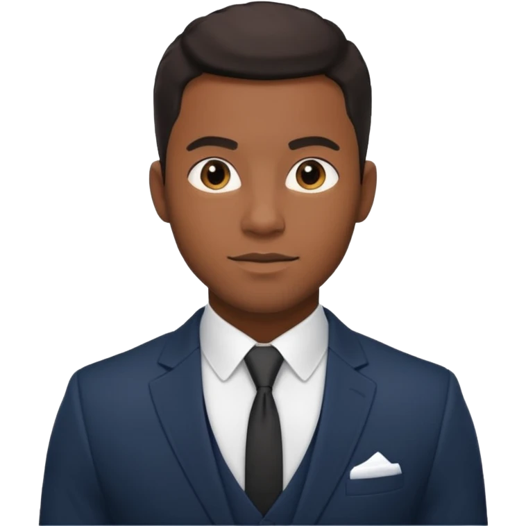 confident handsome 30 year old  black male professional better suit emoji
