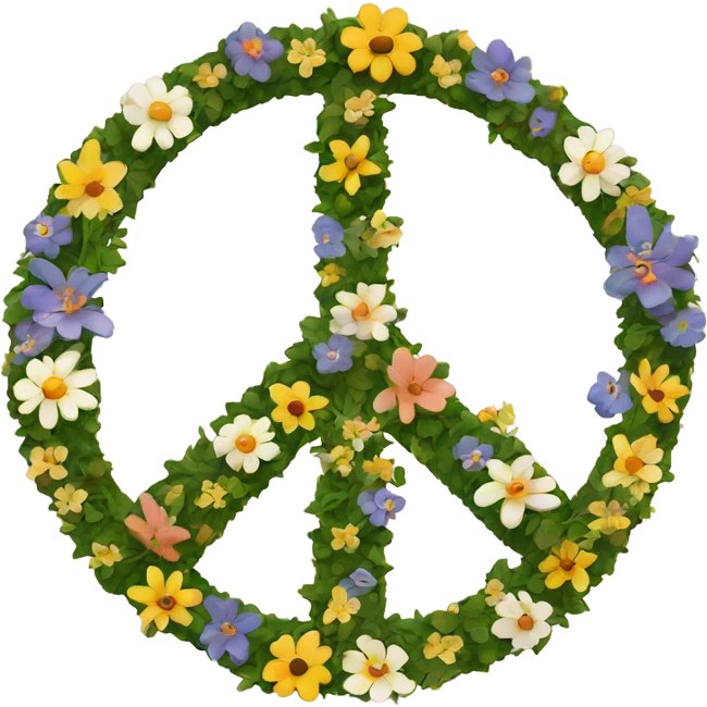 Peace sign with flowers  emoji