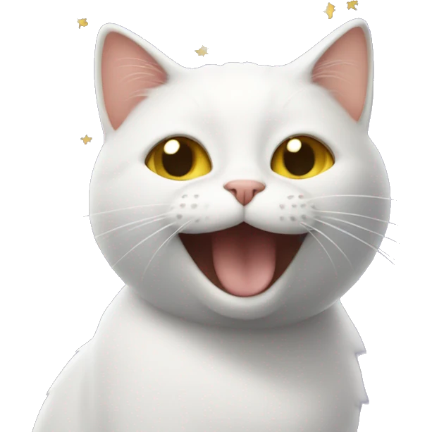 Cat smiling in front of star emoji