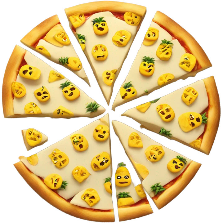 Pineapple on pizza slice emoji