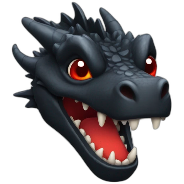 Black dragon with red mouth emoji
