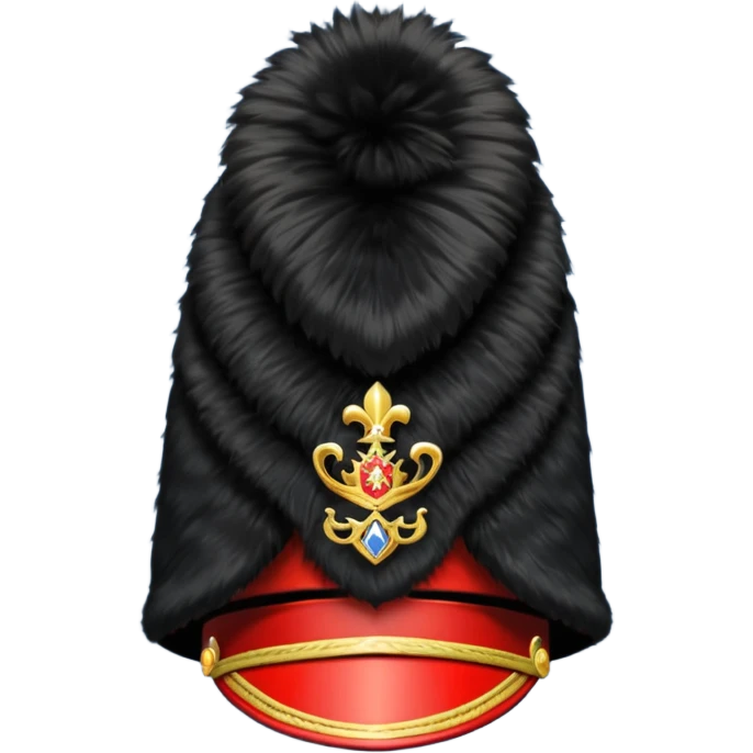 A Royal Guard hat with black fur texture and tall silhouette. emoji
