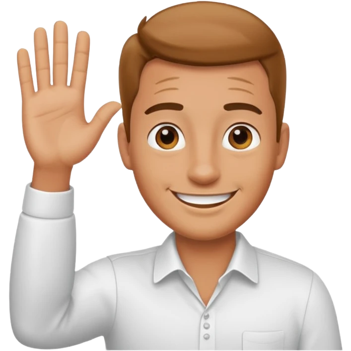 man waving emoji