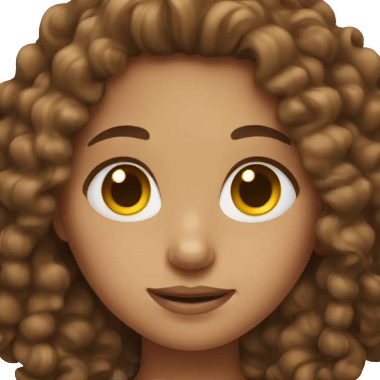 girl with brown curly hair  emoji