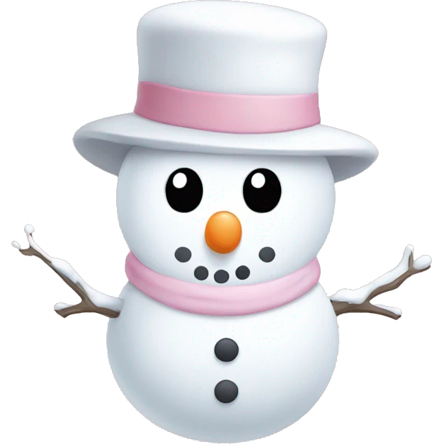 Cute white and light pink snowman emoji