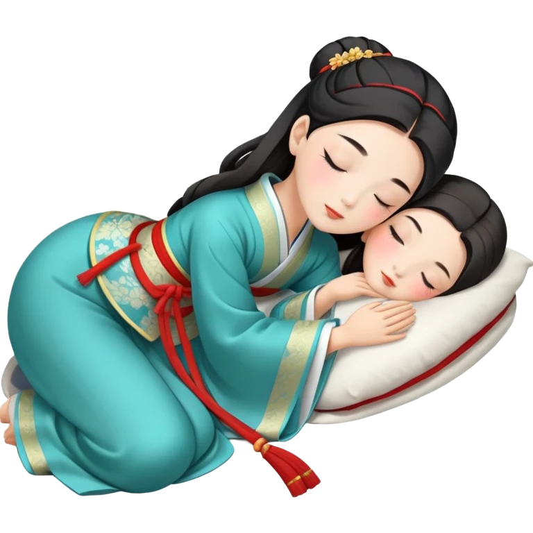 Beautiful girl sleeping in Hanfu emoji