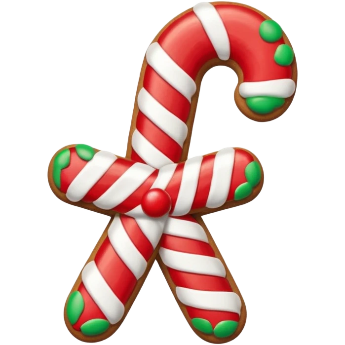 gingerbread cookie in candy cane shape emoji