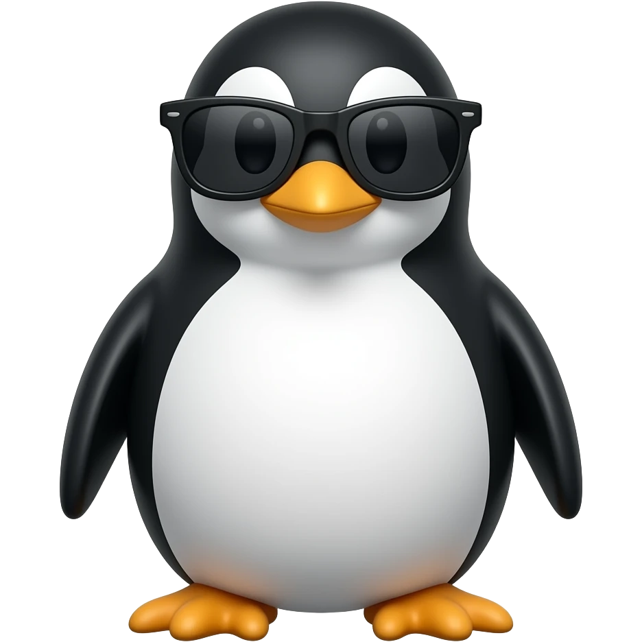 penguin wearing black sunglasses emoji