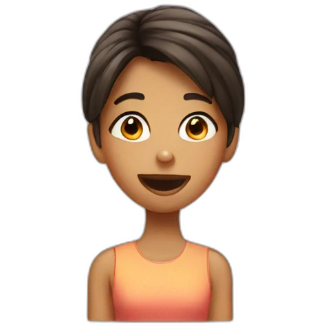 Girl making funny face emoji