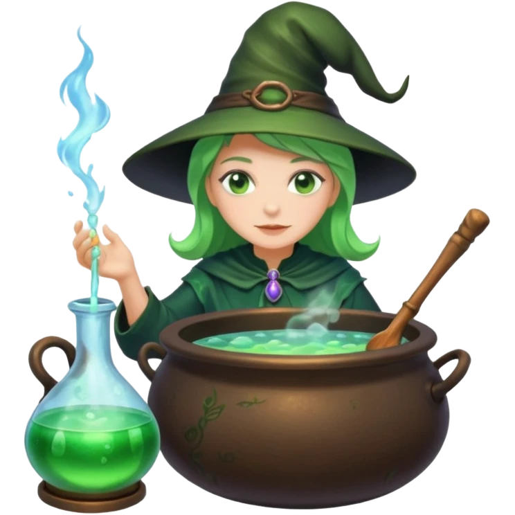 green witch cooking potion emoji