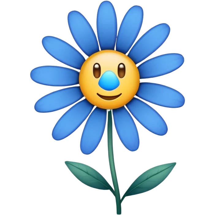 Blue daisy emoji